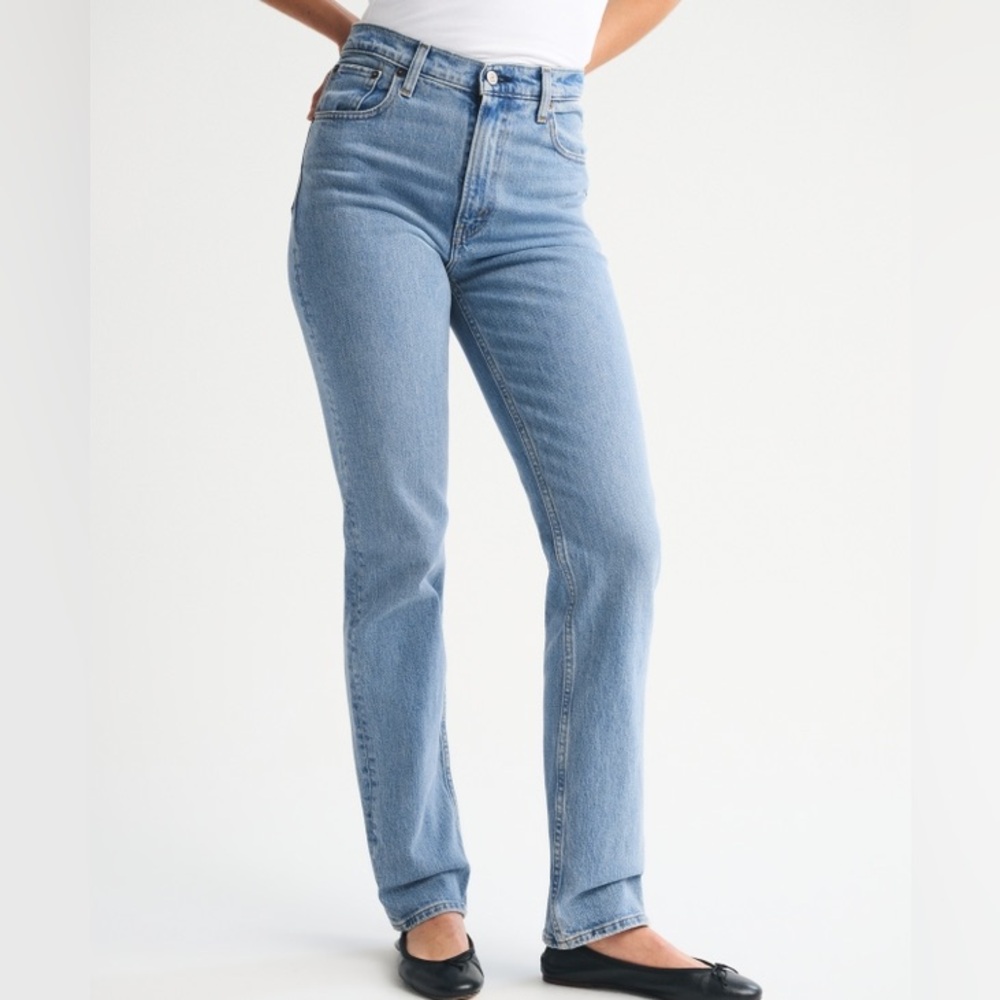 Abercrombie & Fitch The 90s Straight Ultra High Rise Curve Love Size 27/4s - Picture 7 of 15
